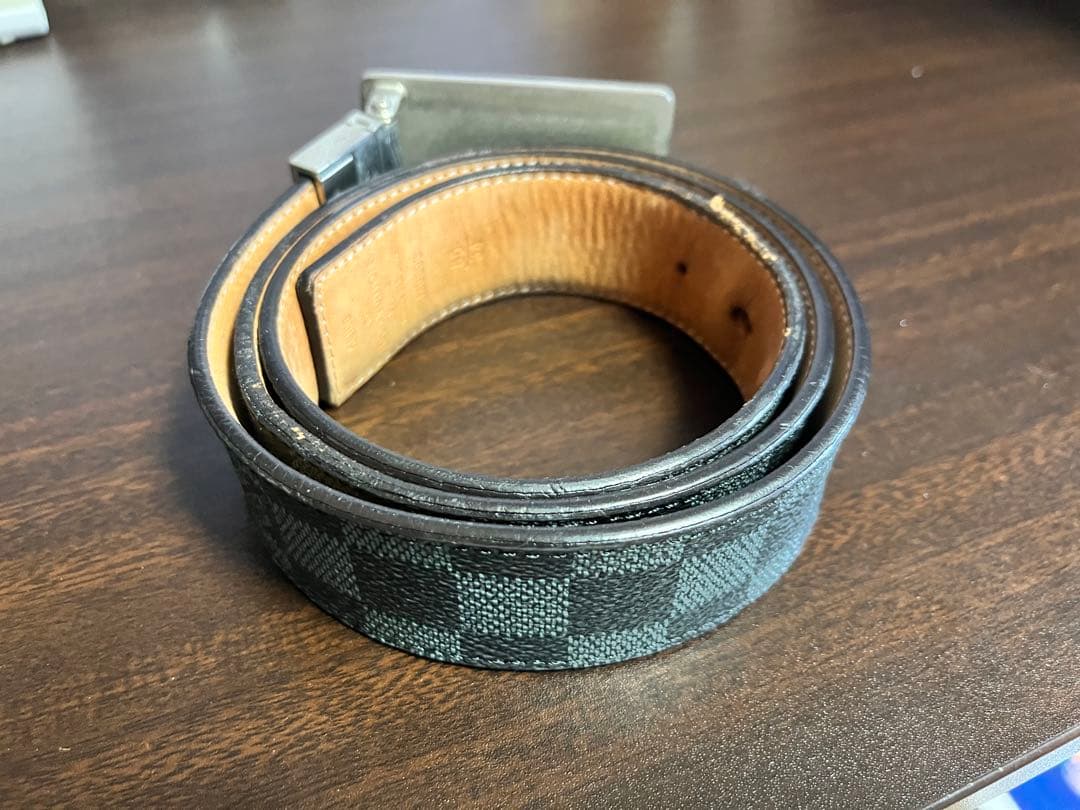 ルイヴィトン ベルト ブラック ダミエ リバーシブル