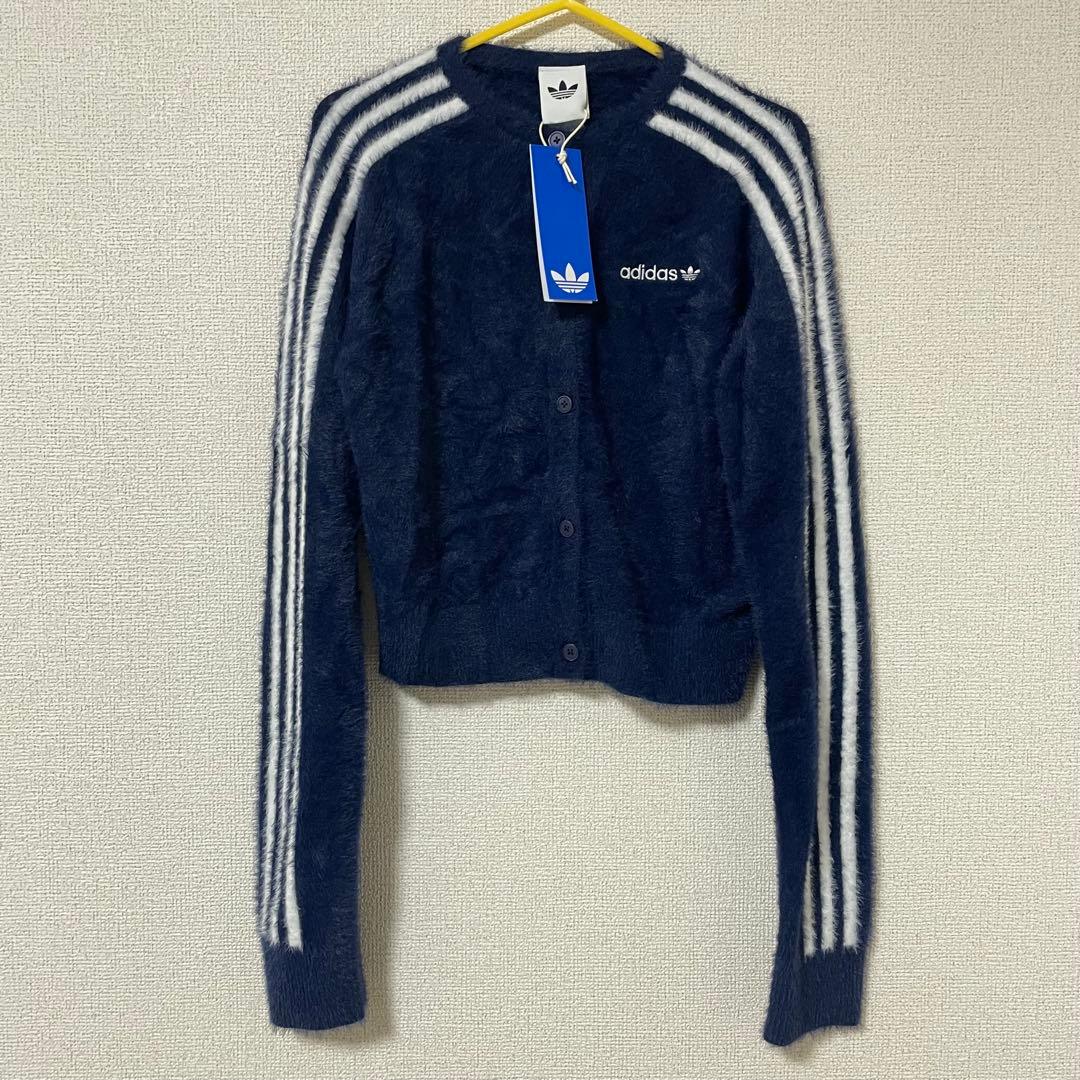 adidas フラッフィーニットカーディガン ネイビー XSサイズ りなてぃ
