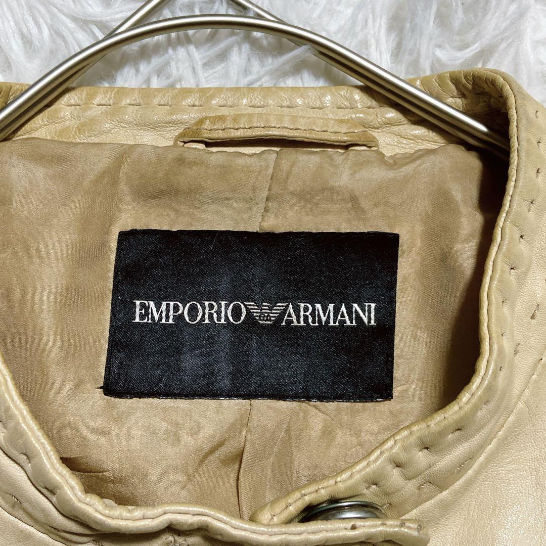 エンポリオアルマーニ　シングルライダースジャケット　ダブルジップ　ロゴジップ