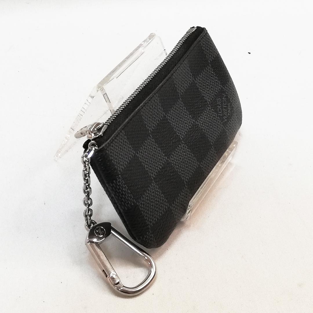 【美品】ルイヴィトン(ダミエ・グラフィット)ポシェット クレ キーケース ポーチ