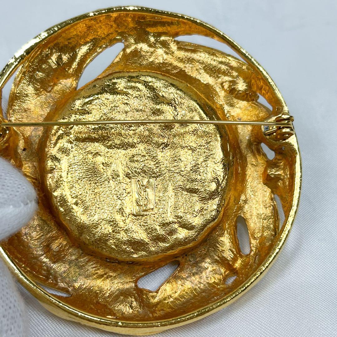 極美品 超希少 イヴサンローラン カラーストーン ブローチ ビンテージ GP