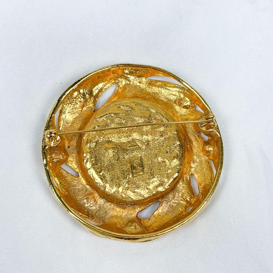 極美品 超希少 イヴサンローラン カラーストーン ブローチ ビンテージ GP