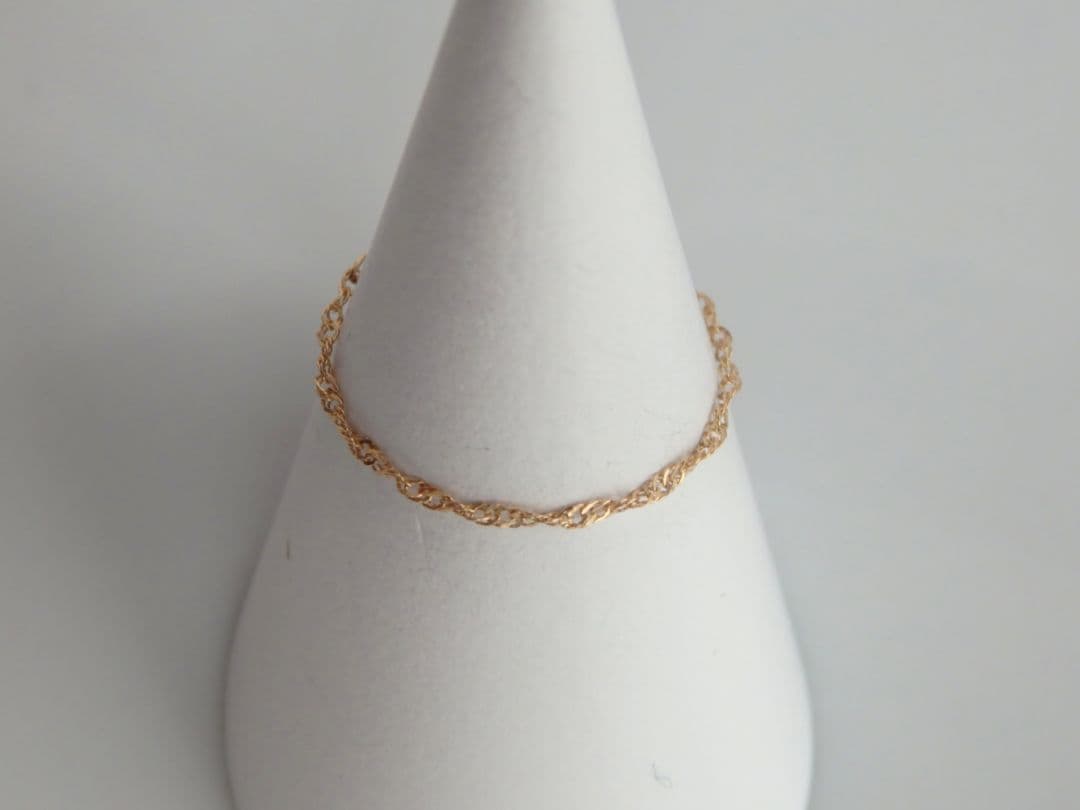 any　k18リング　チェーンリング　スクリューチェーン　約1㎜幅