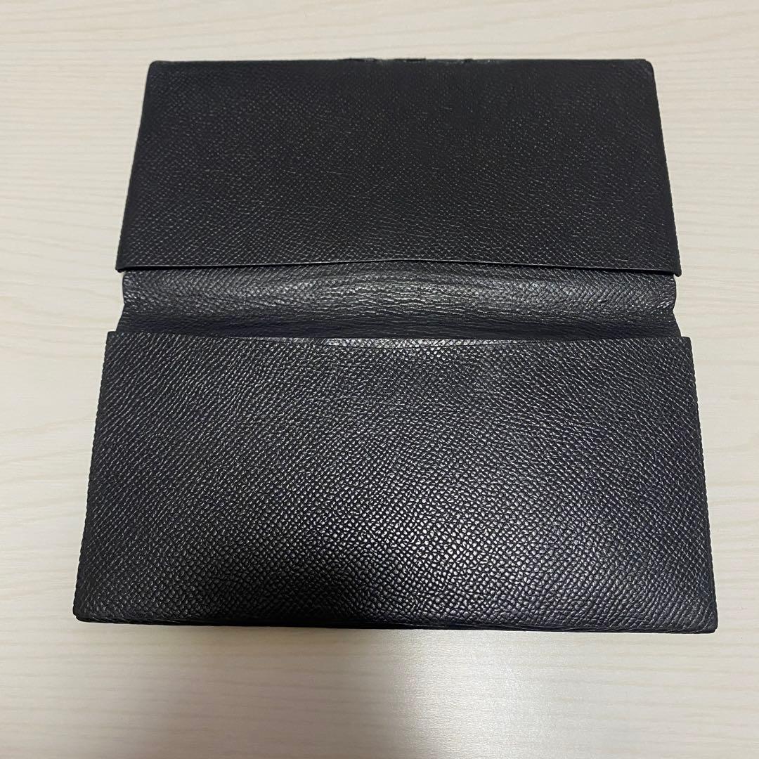 T.MBH 葉合わせ札入れ 水染めリザード オールブラック