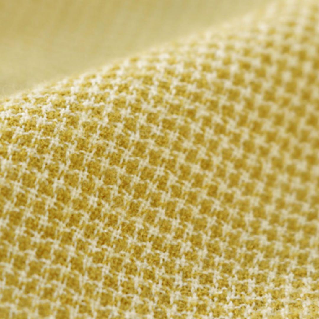 日々 小森縫製 ウール千鳥のスタンドカラーシャツ 千鳥格子 イエロー