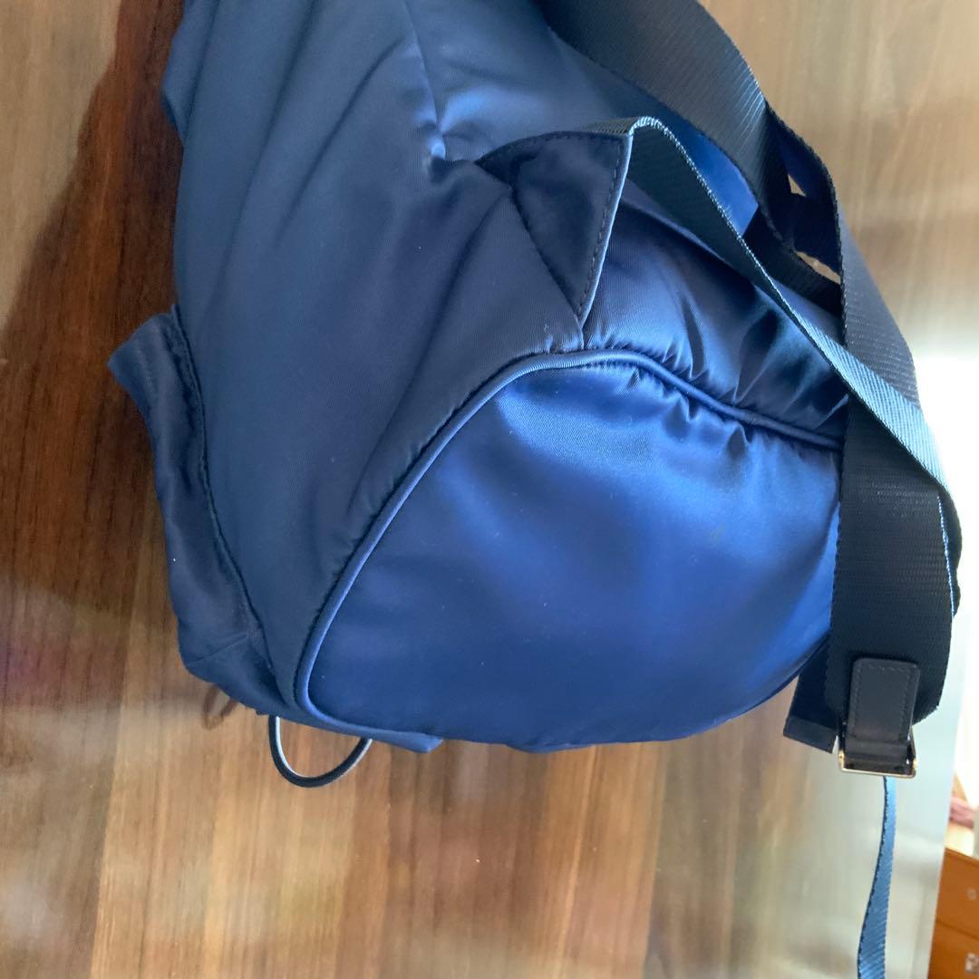 希少【PRADA】 ネイビー ナイロン バックパック 三角ロゴ