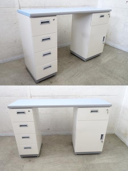中日販売■調剤薬局什器■DP監査台■作業台■デスク■奥行45cm■ドロワー■鍵付