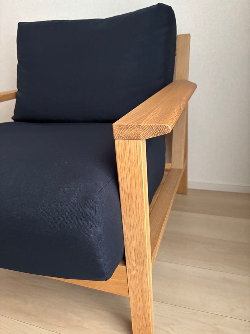 専用 無印良品 ソファ本体木製フレームフェザーポケットコイル 1シーター