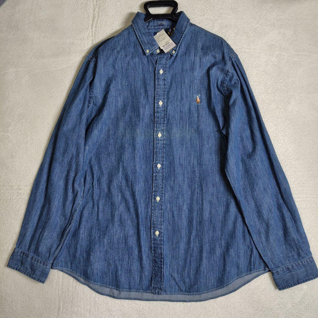 新品　現行　2XL　ポロラルフローレン　デニムシャツ　クラシックフィット　刺繍
