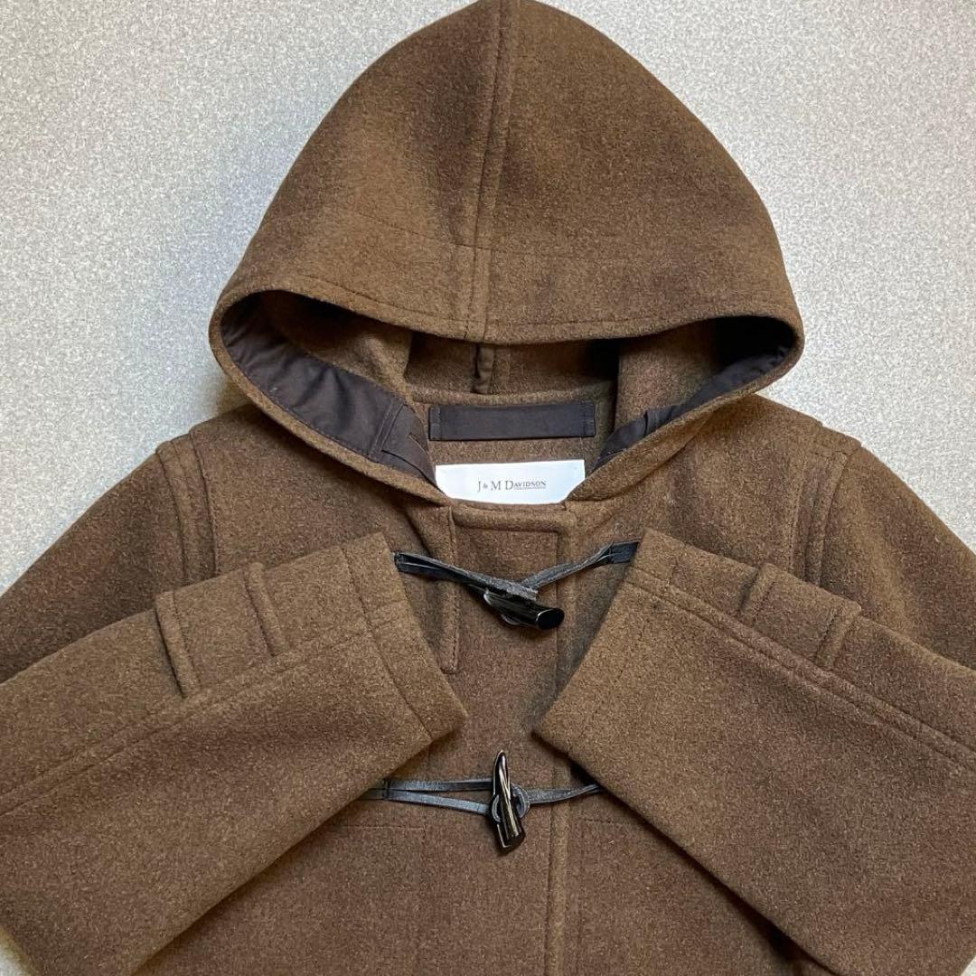 【美品✨ウール100%】J &M DAVIDSON ダッフルコート ブラウン