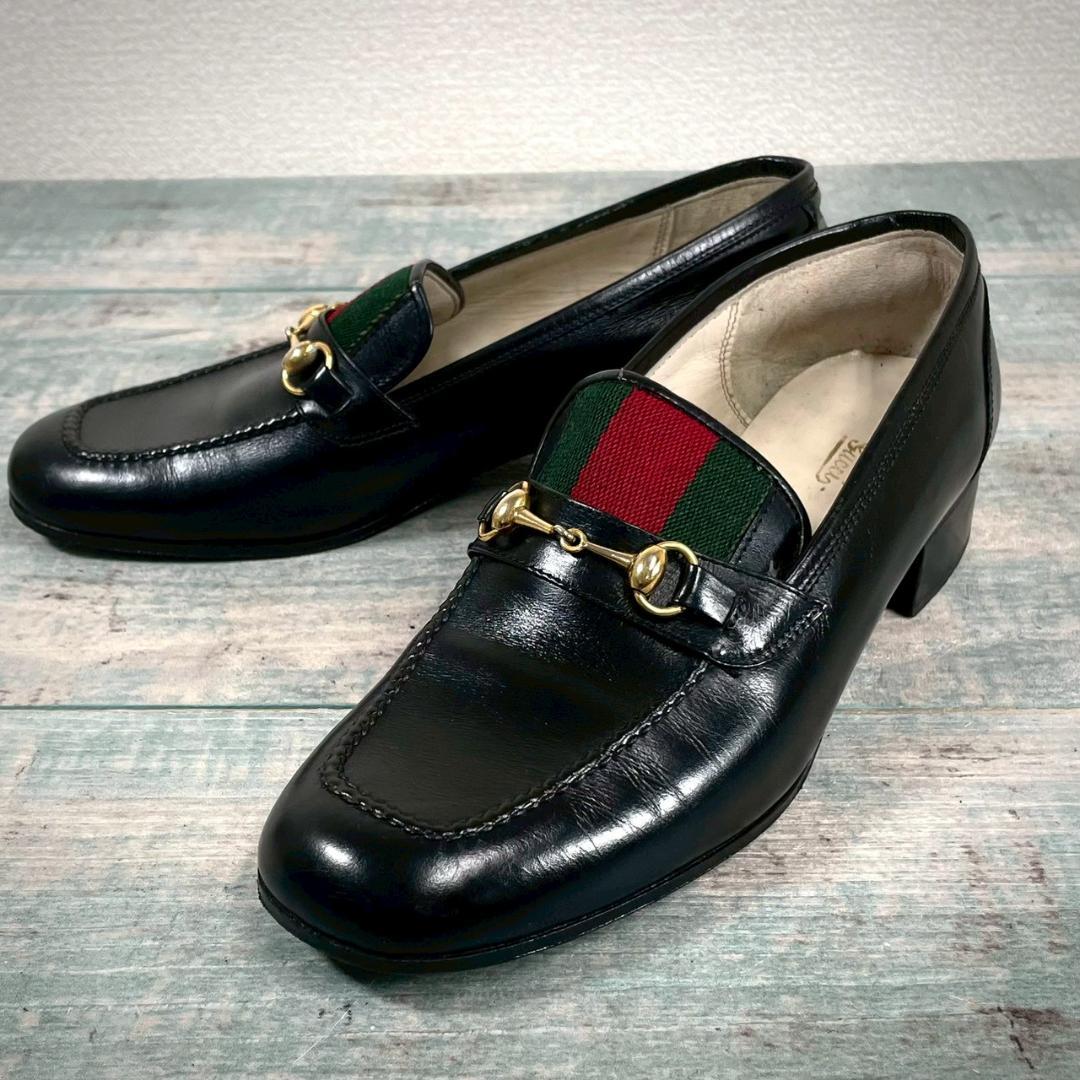 美品 70's OLD GUCCI ホースビット 入手困難 35 1/2 厚底