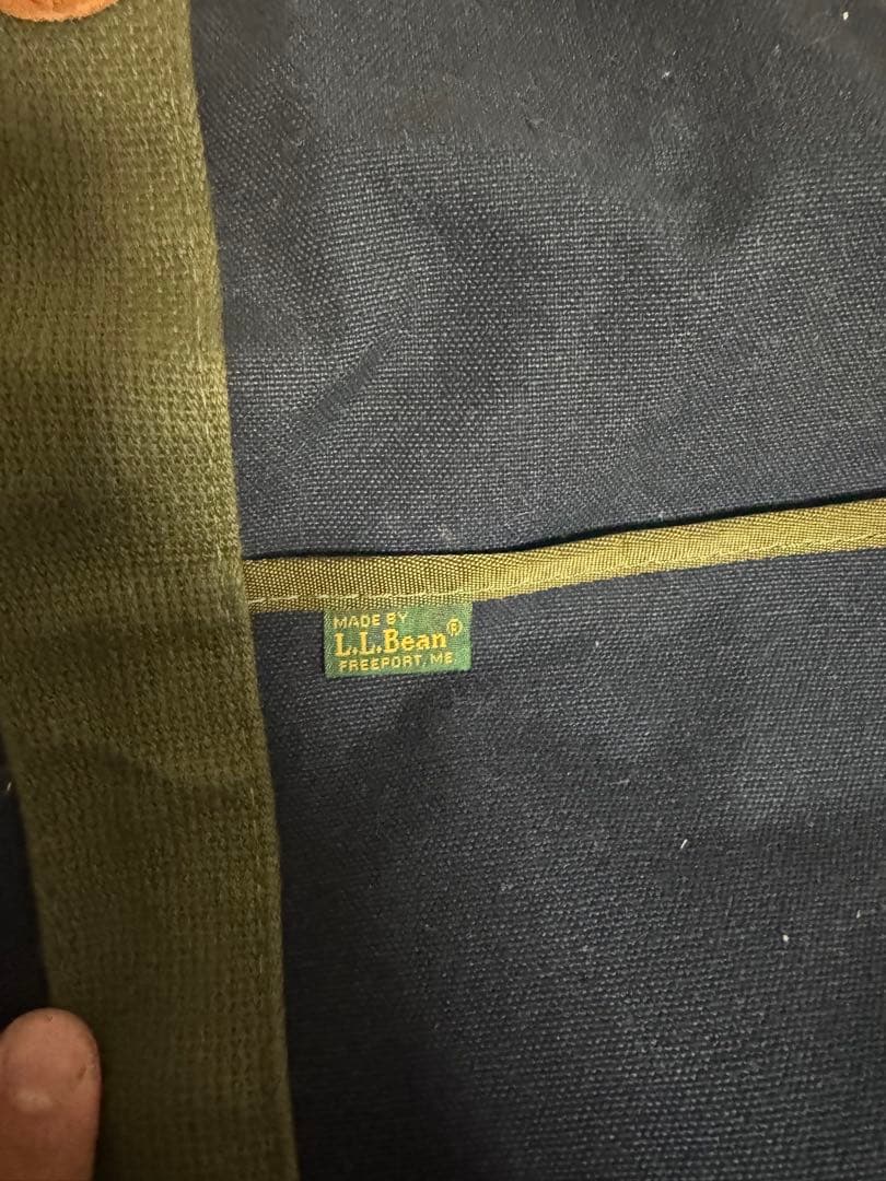 美品　 90s LLBEAN レザーハンドル　トート　ネイビー　激レア
