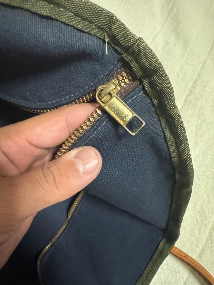 美品　 90s LLBEAN レザーハンドル　トート　ネイビー　激レア