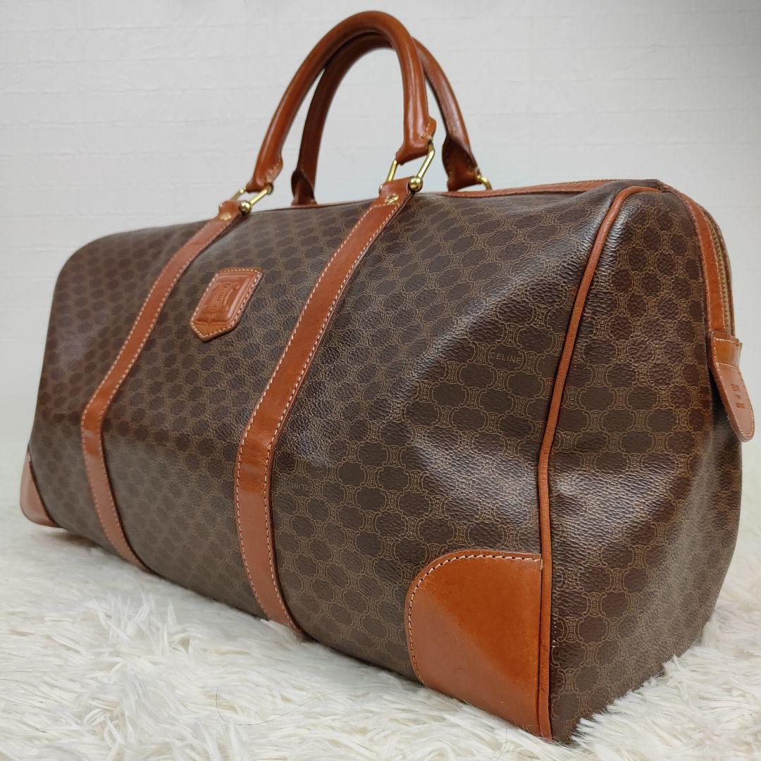 CELINE　ボストン　マカダム　トリオンフ　大容量　PVC　レザー　旅行鞄
