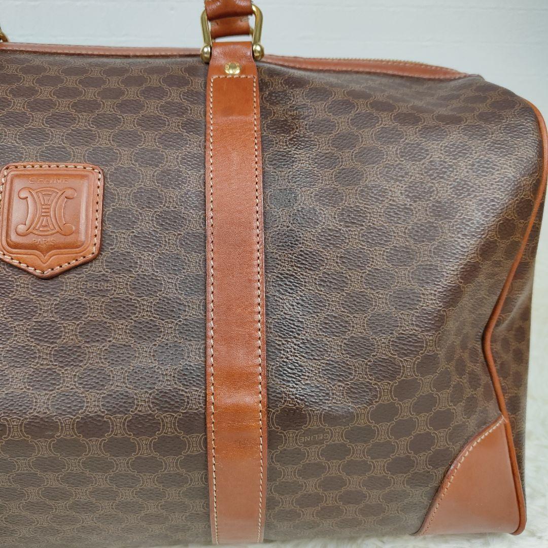 CELINE　ボストン　マカダム　トリオンフ　大容量　PVC　レザー　旅行鞄