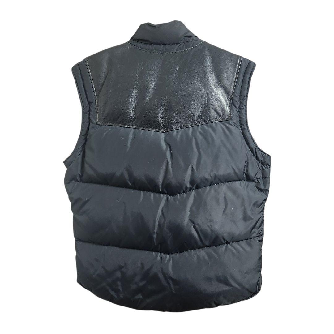 80s90s USA製 Schott レザーダウンベスト 40 グースダウン
