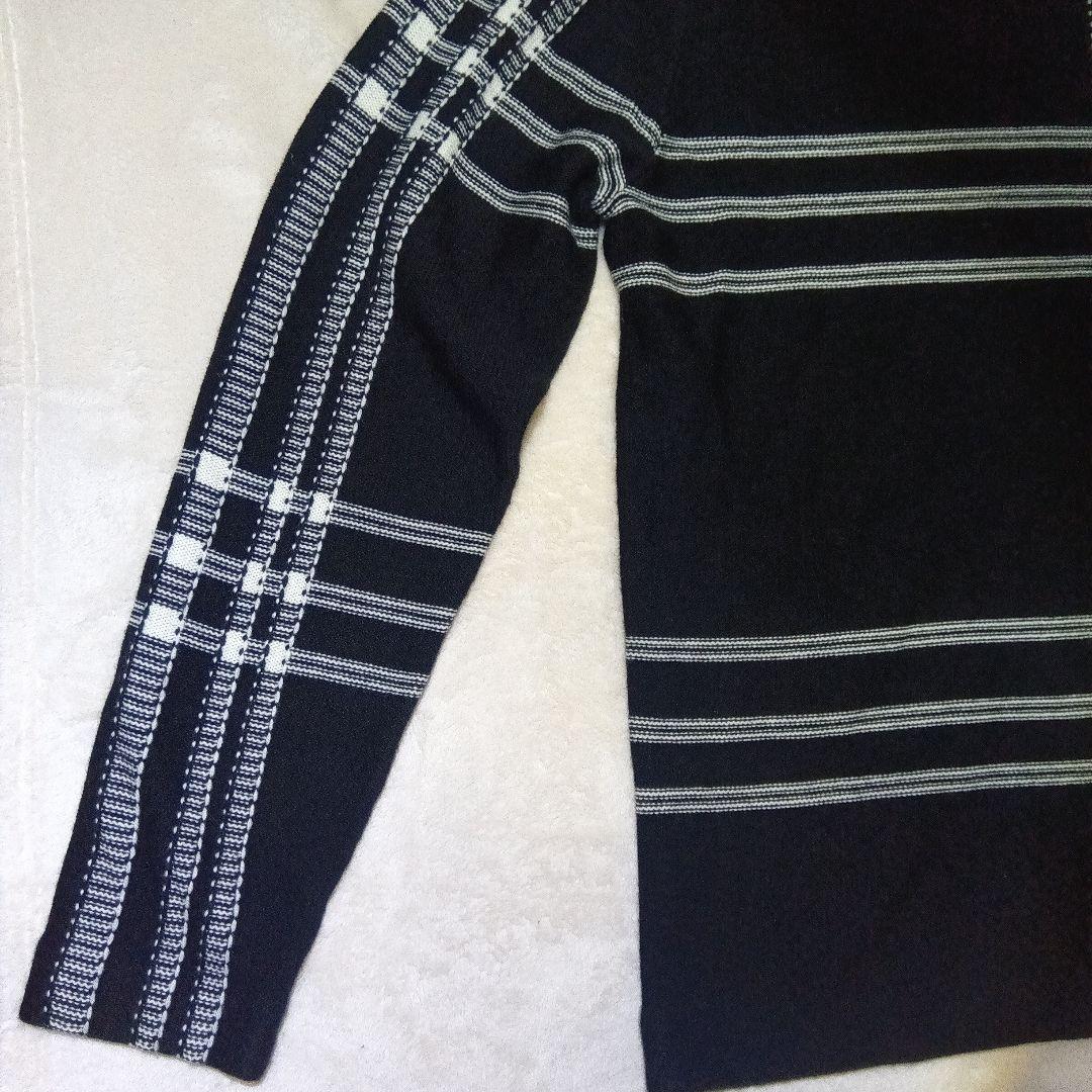 ほぼ新品　Fred Perry フレッドペリー　チェック　 ニット 黒　　L