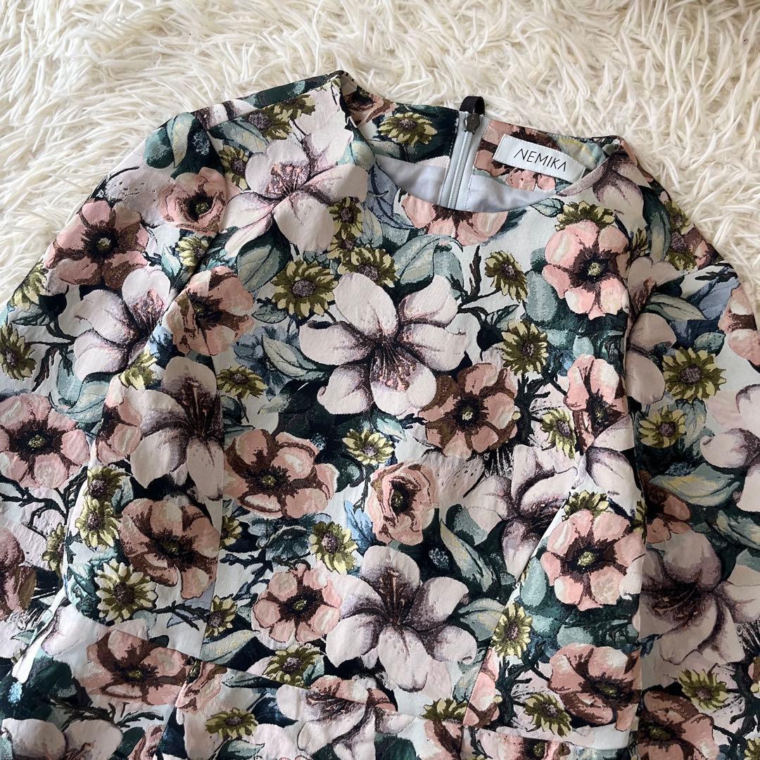 NEMIKA ネミカ　レリアン　ジャガード　花柄　ワンピース