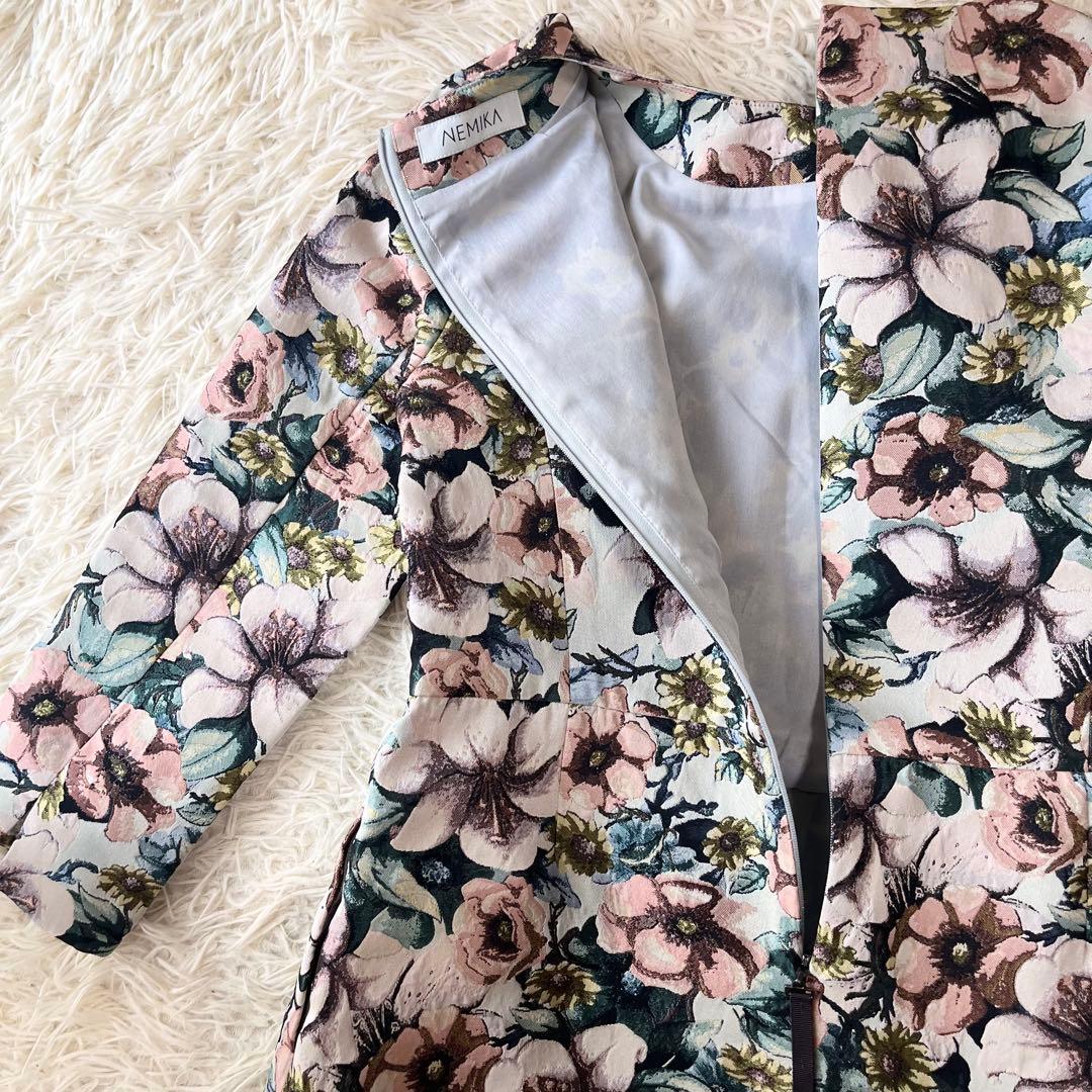NEMIKA ネミカ　レリアン　ジャガード　花柄　ワンピース