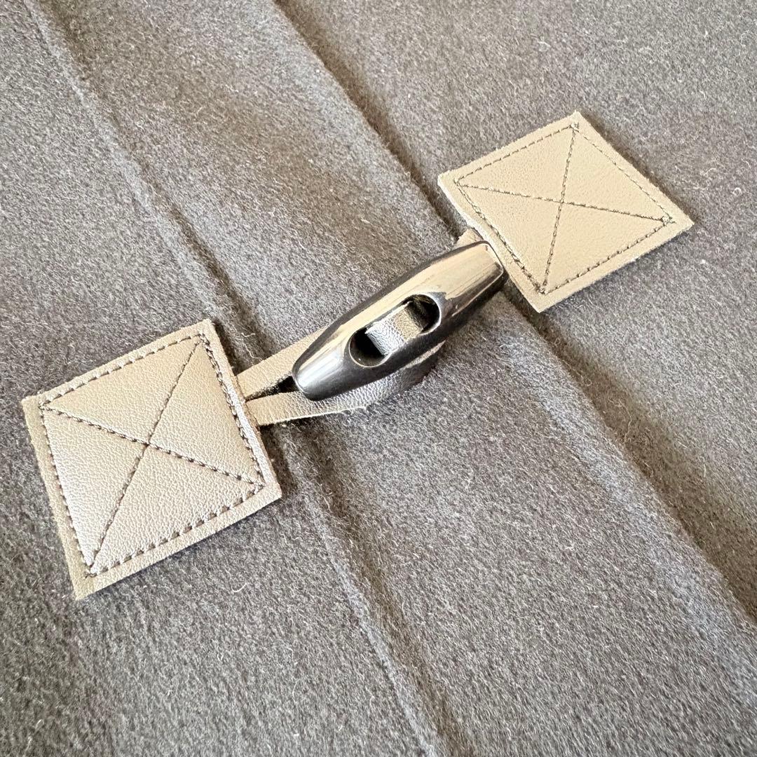 美品✨ 23区　ウールリバーコート　ダッフル 黒×チェック　大きいサイズ　46