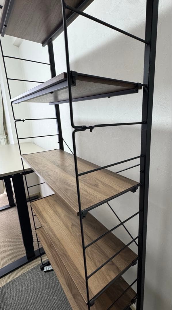 ニトリ 突っ張り壁面収納 Nポルダ 幅80cm ミドルブラウン