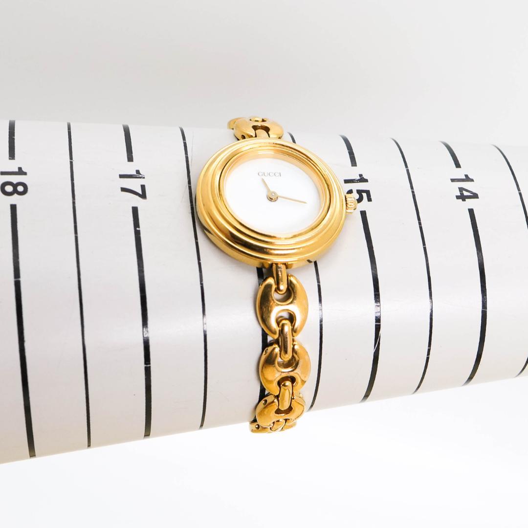 稼働 GUCCI 腕時計 チェンジベゼル チェーンブレス アンティーク 2485