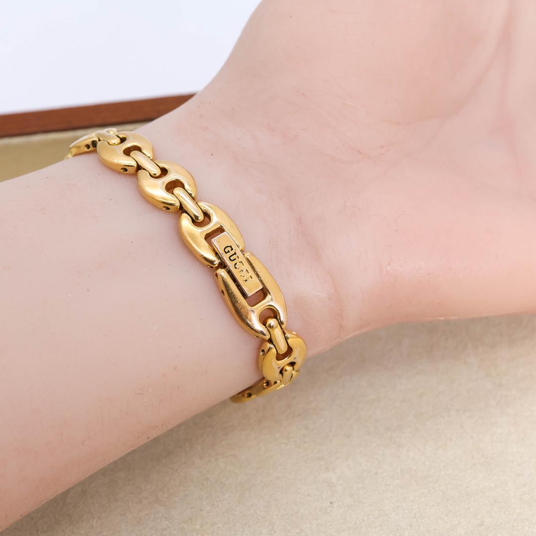 稼働 GUCCI 腕時計 チェンジベゼル チェーンブレス アンティーク 2485