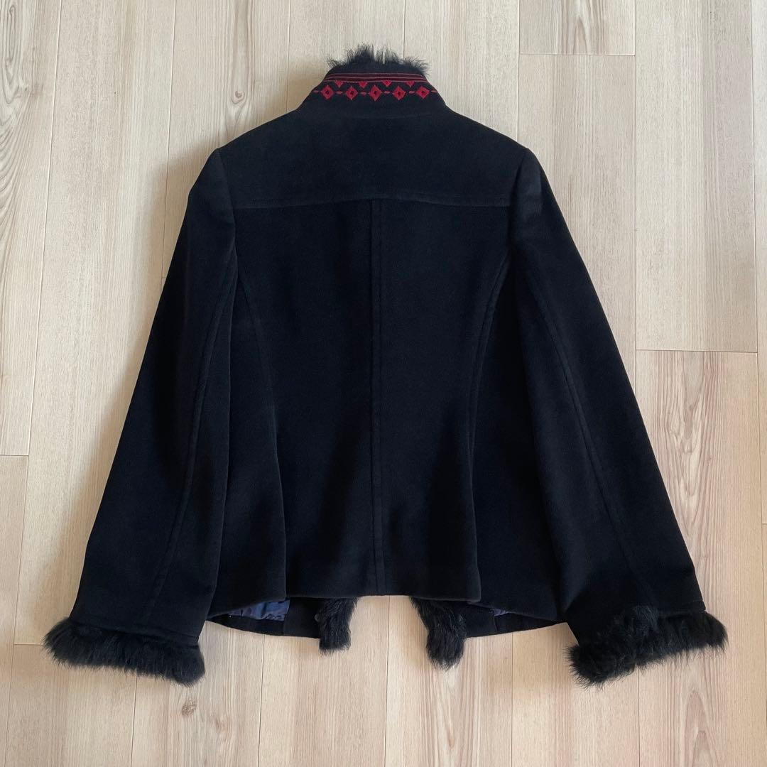 希少✨VIVIENNE TAM チャイナコート アンゴラ 刺繍 ラムファー 黒