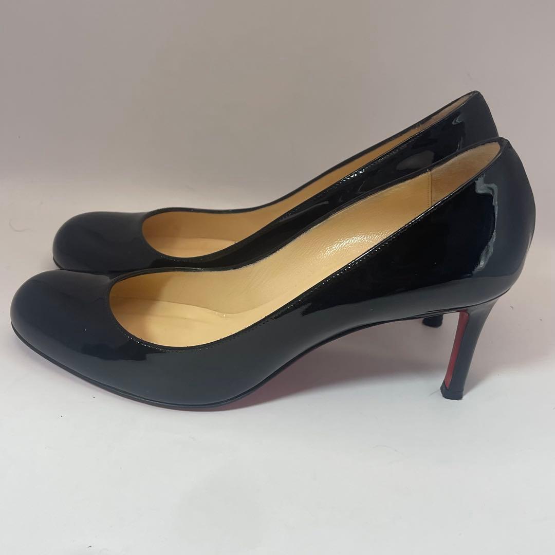 あおむし　クリスチャーノルブタン　パンプス 黒 37.5 レッドソール