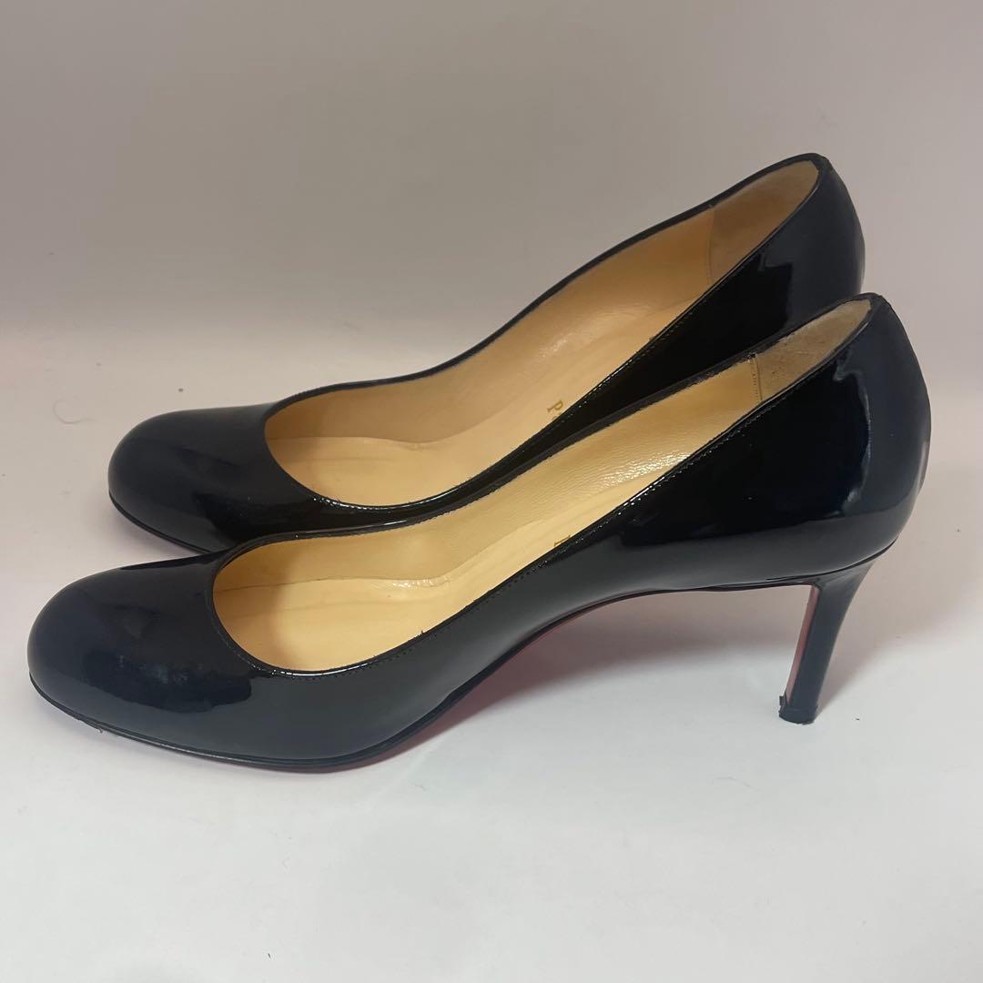 あおむし　クリスチャーノルブタン　パンプス 黒 37.5 レッドソール
