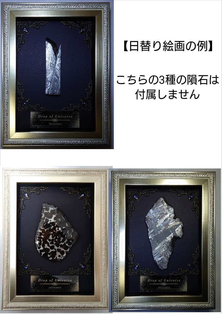 隕石絵画　アルタイ隕石 アート標本　鉄隕石 【検索ワード ギベオン イミラック】