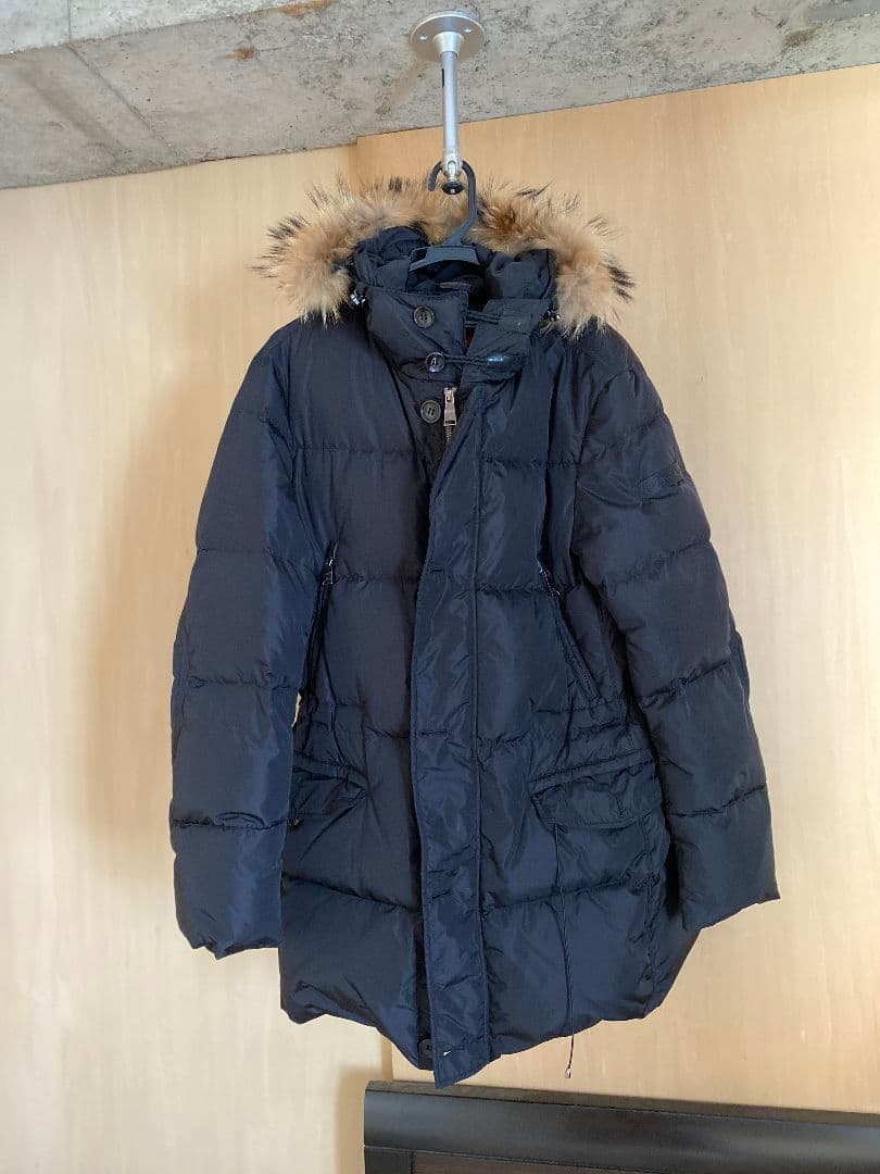 PEUTEREY ダウンジャケット M　黒　 ファー付き