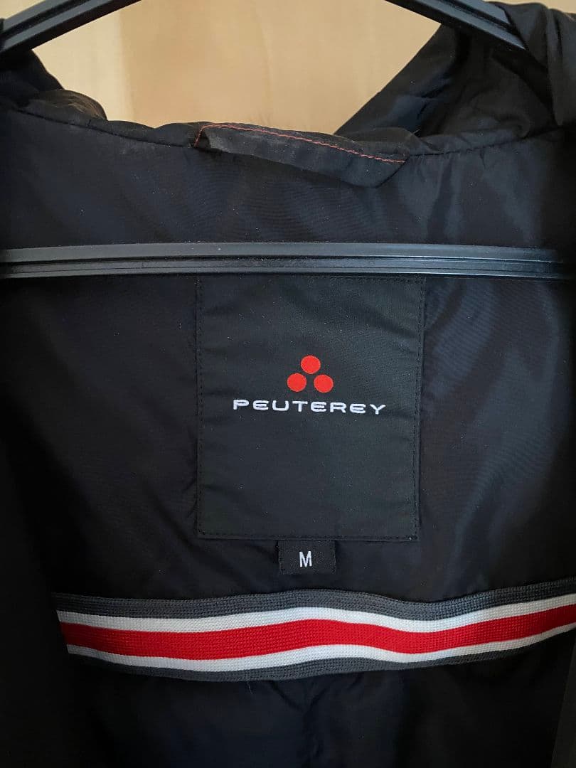 PEUTEREY ダウンジャケット M　黒　 ファー付き