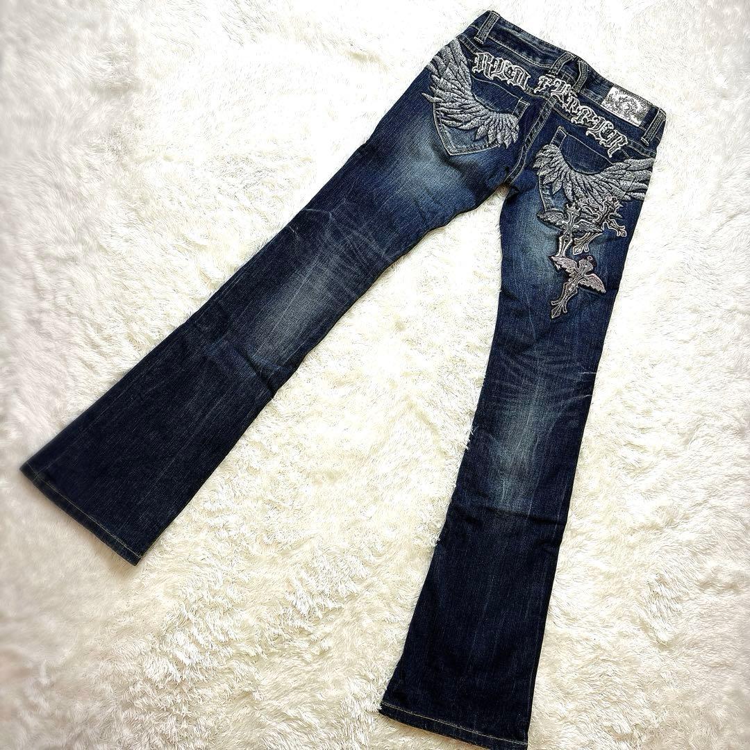 RED PEPPER エンジェルウィング 刺繍デニム ジーンズ 34 インディゴ