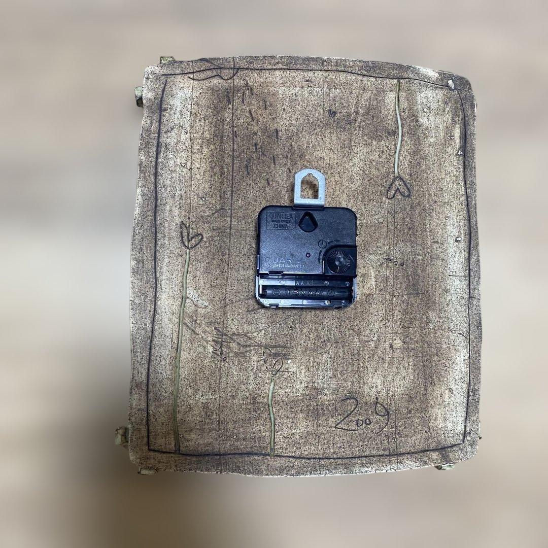 陶芸家　ケイトポムフレット　掛時計　手描き陶器