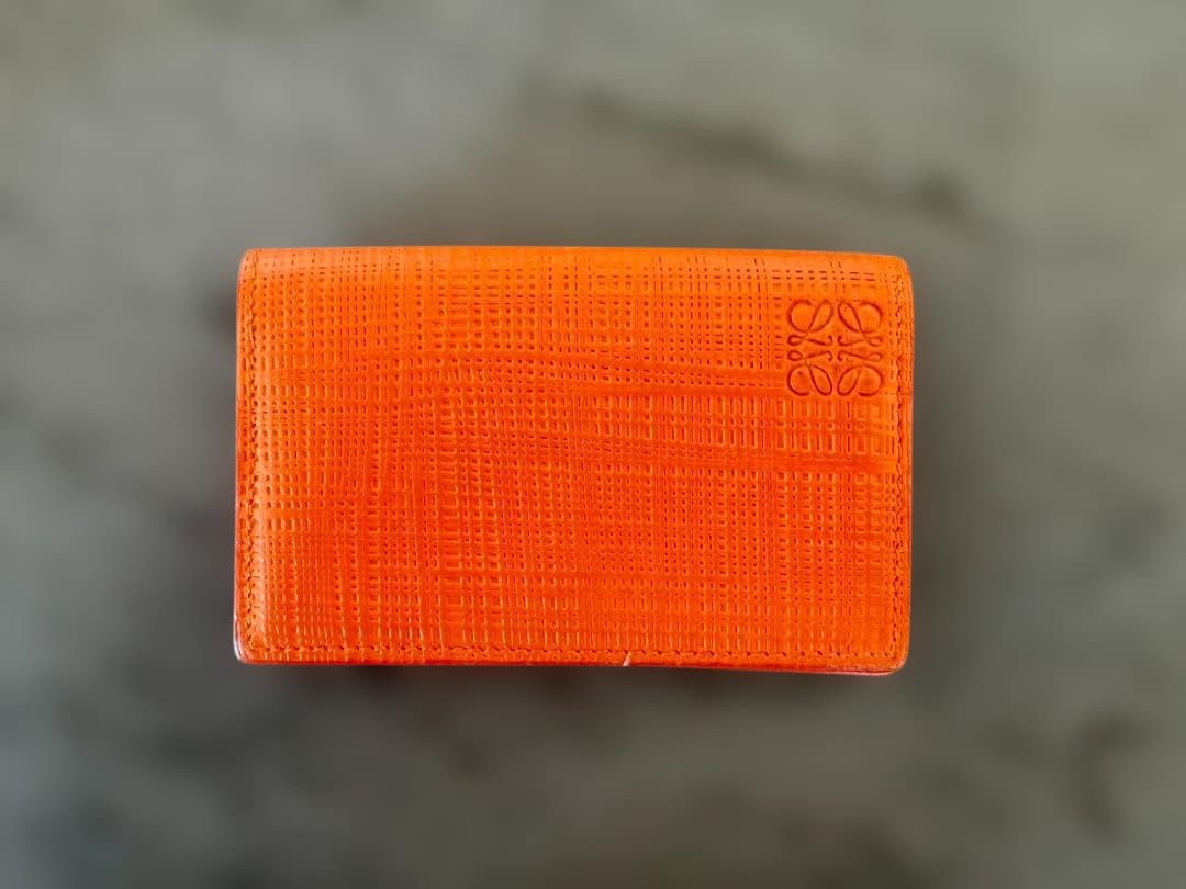 LOEWE オレンジ レザー 名刺入れ