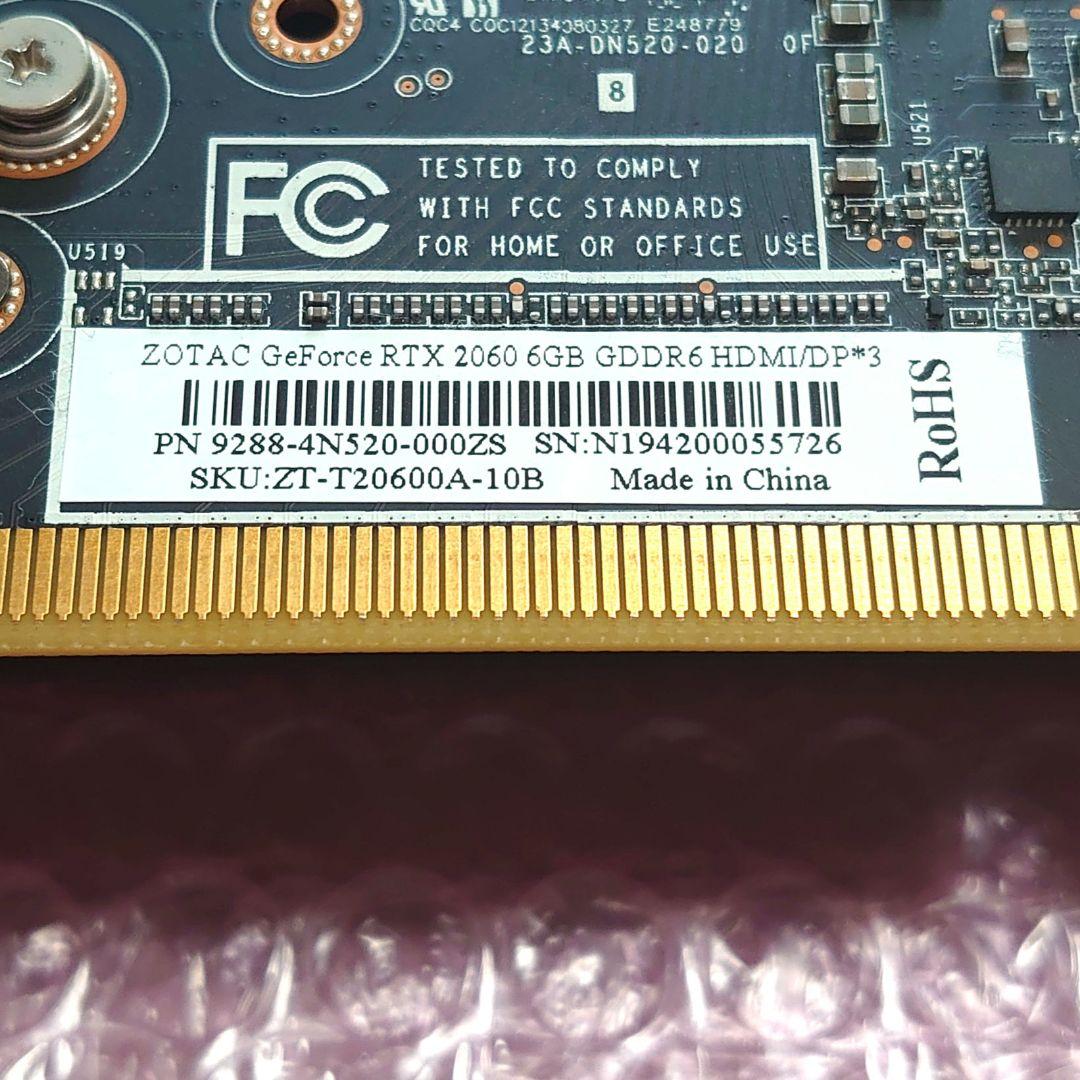 ZOTAC製 GeForce RTX2060 6GB GDDR6 正常動作品