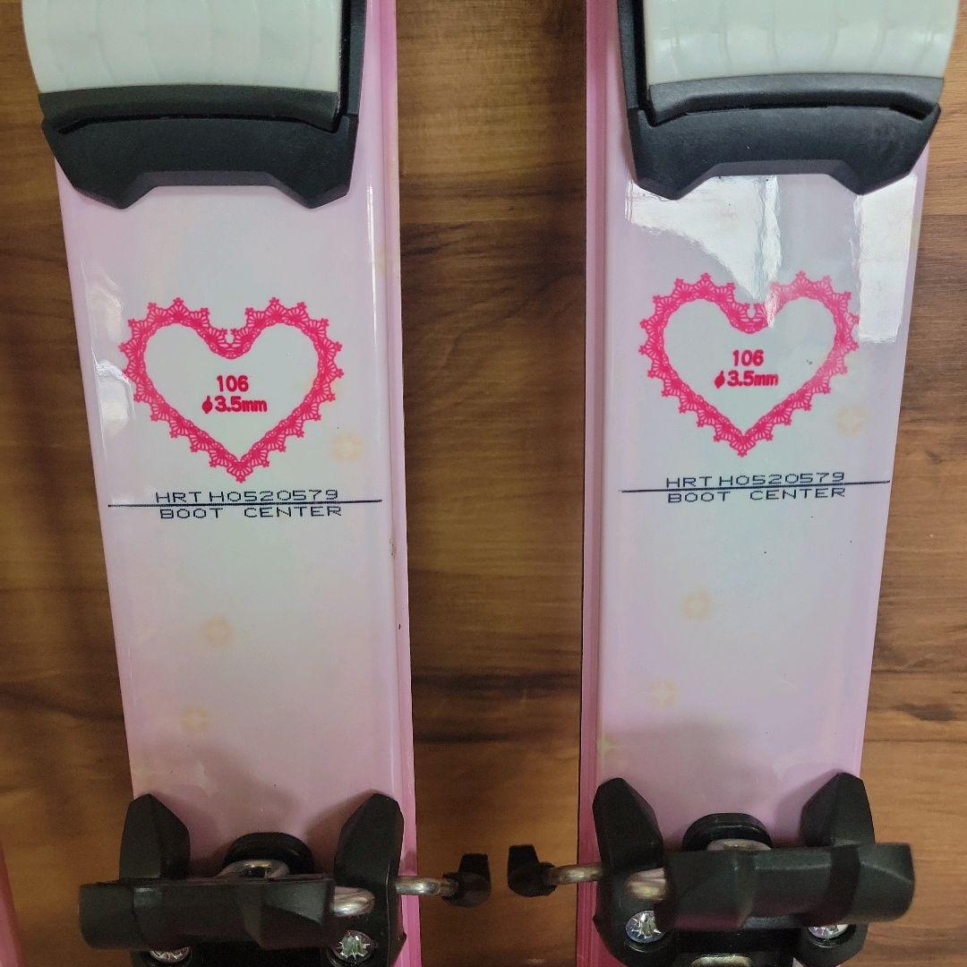 KAZAMA カザマ スキー 4点セット 106cm キッズ用 ジュニア ピンク