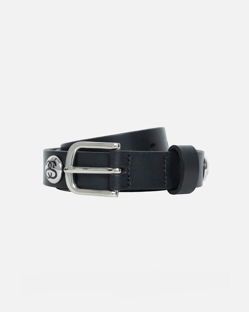 小物 STUSSY SS-LINK STUDDED BELT BLACK S/M