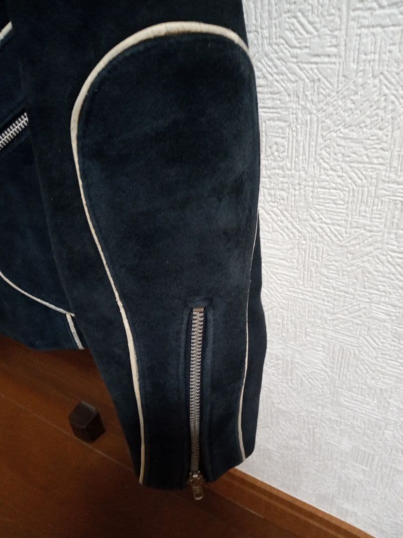 黒*助様 PARANOID ネイビー スエード、山羊革ジャケット