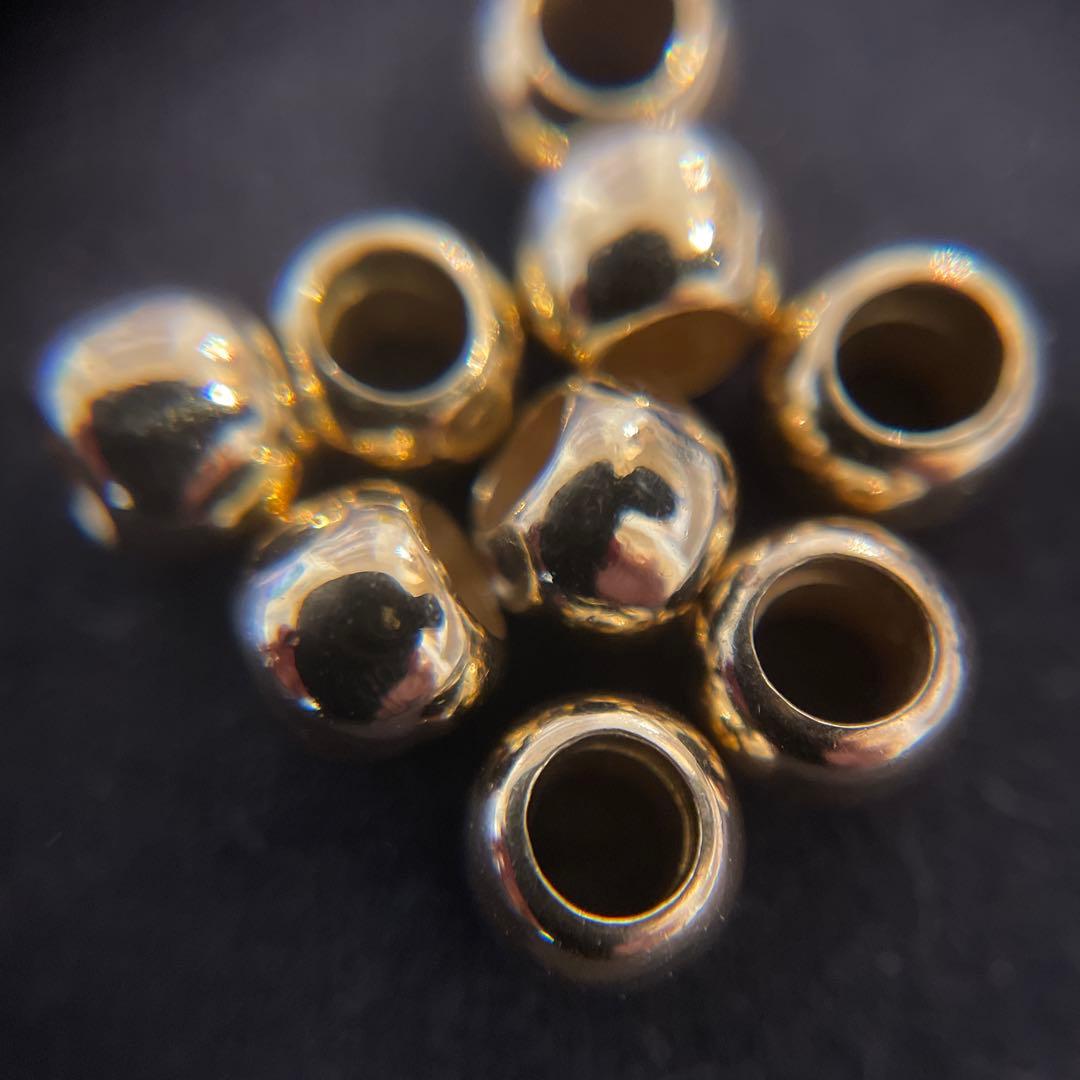 K18製無垢ビーズ　18金 ゴールドビーズ 金無垢ビーズ