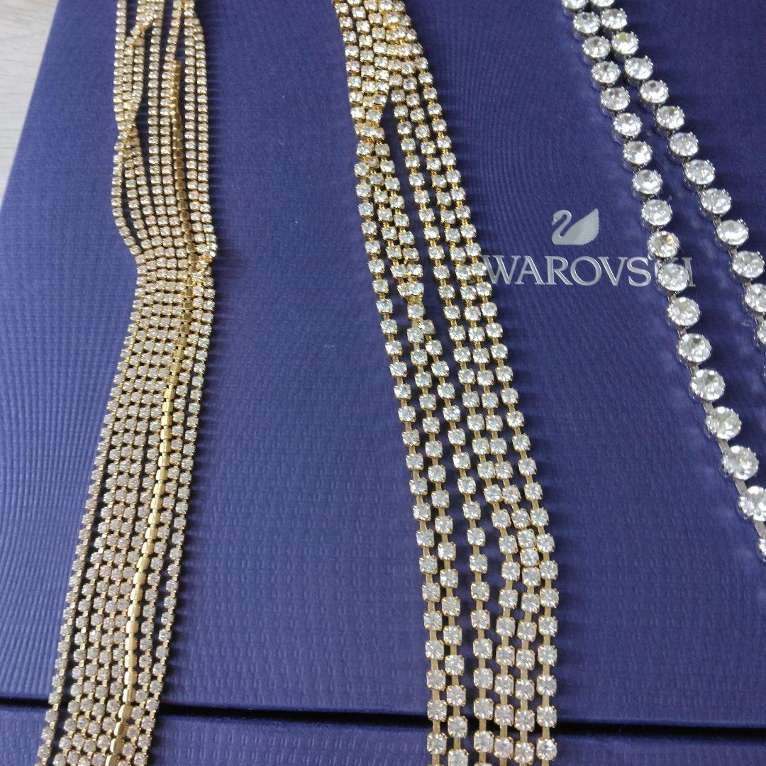 Swarovski ラインストーンチェーン（クリスタルガラス連爪、合計7.2m）