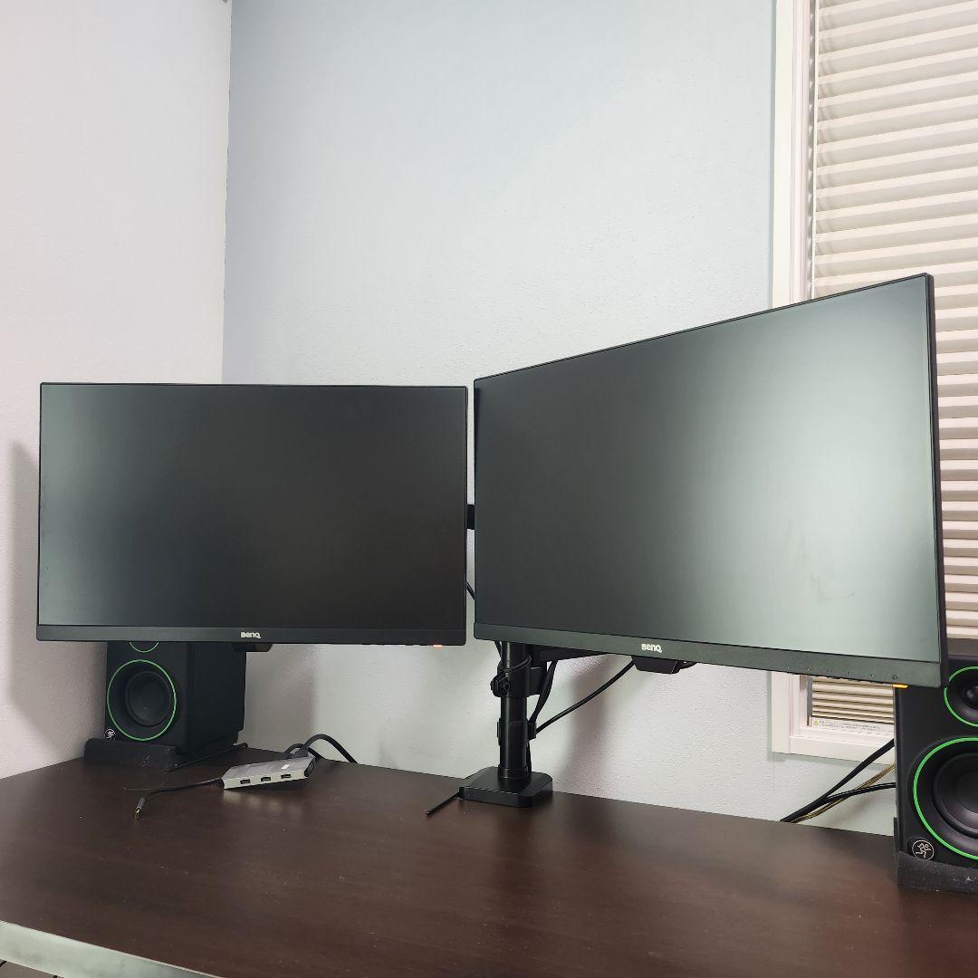 BenQ GW2480 デュアルモニターセット (モニターアーム・おまけ付き)