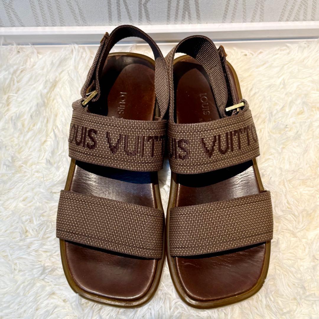 LOUIS VUITTON ルイ ヴィトン ビッグロゴ サンダル ベルト調節