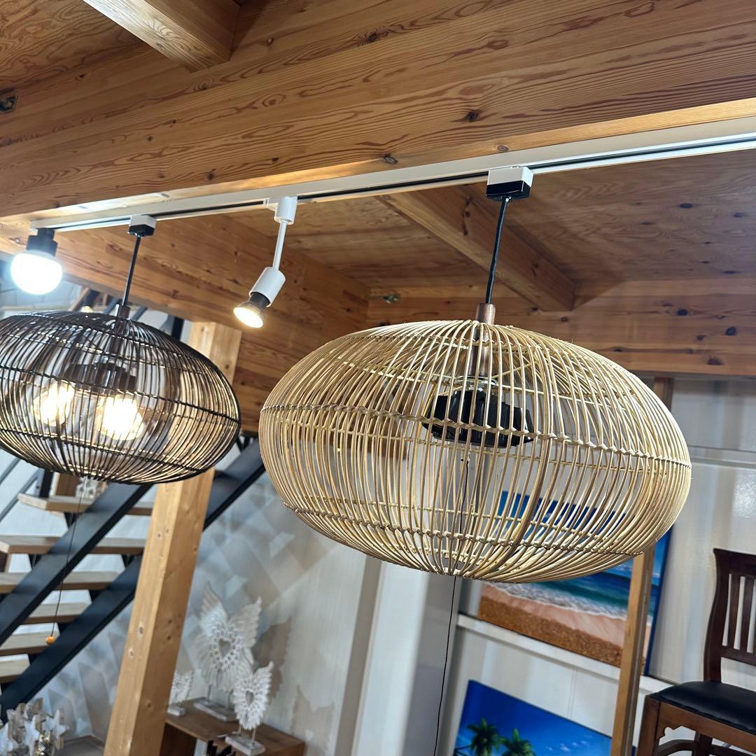 はる【訳あり】バリ島ラタン天井照明Φ50cm 通常18,150円がなんと！