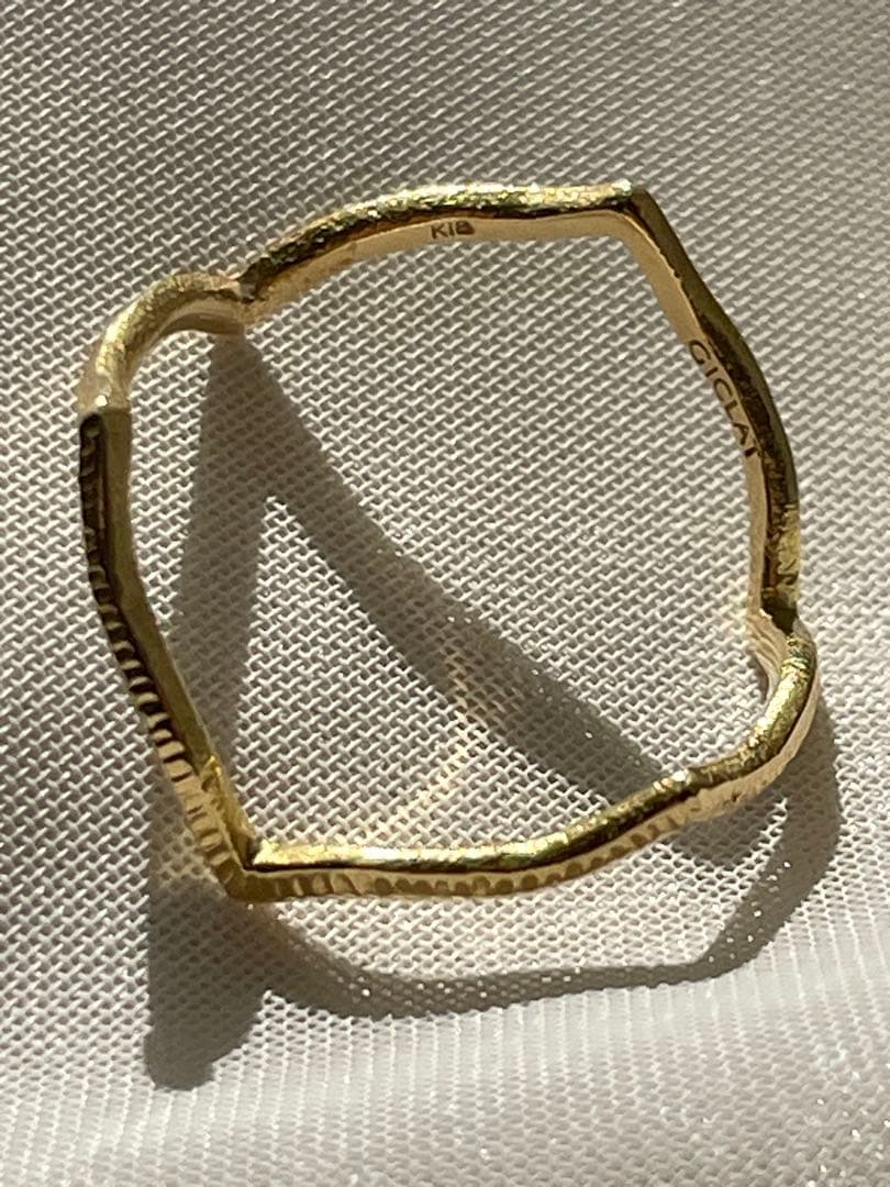 GICLAT / 大波 RING リング#13 K18YG　G15R3Y