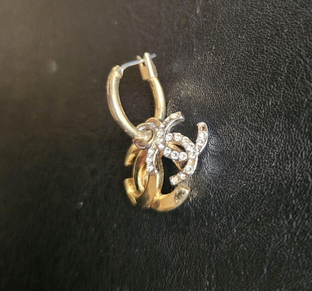 シャネル CHANEL ピアス ヴィンテージ CCロゴ 片耳　クロッシング