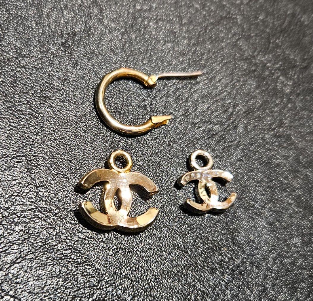 シャネル CHANEL ピアス ヴィンテージ CCロゴ 片耳　クロッシング