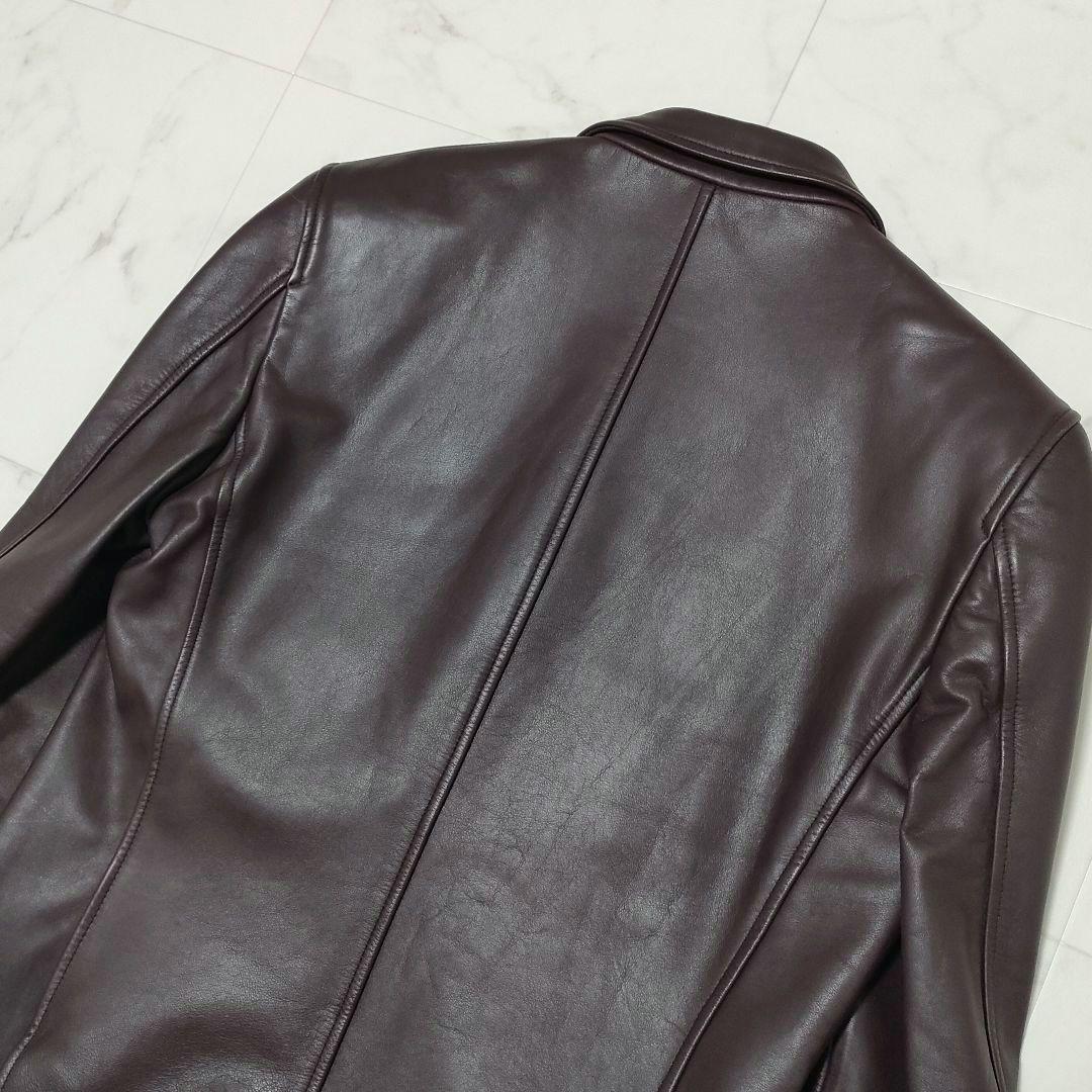 【希少】ポールスミス　牛革　レザーテーラードジャケット　ボルドー　3B　Mサイズ