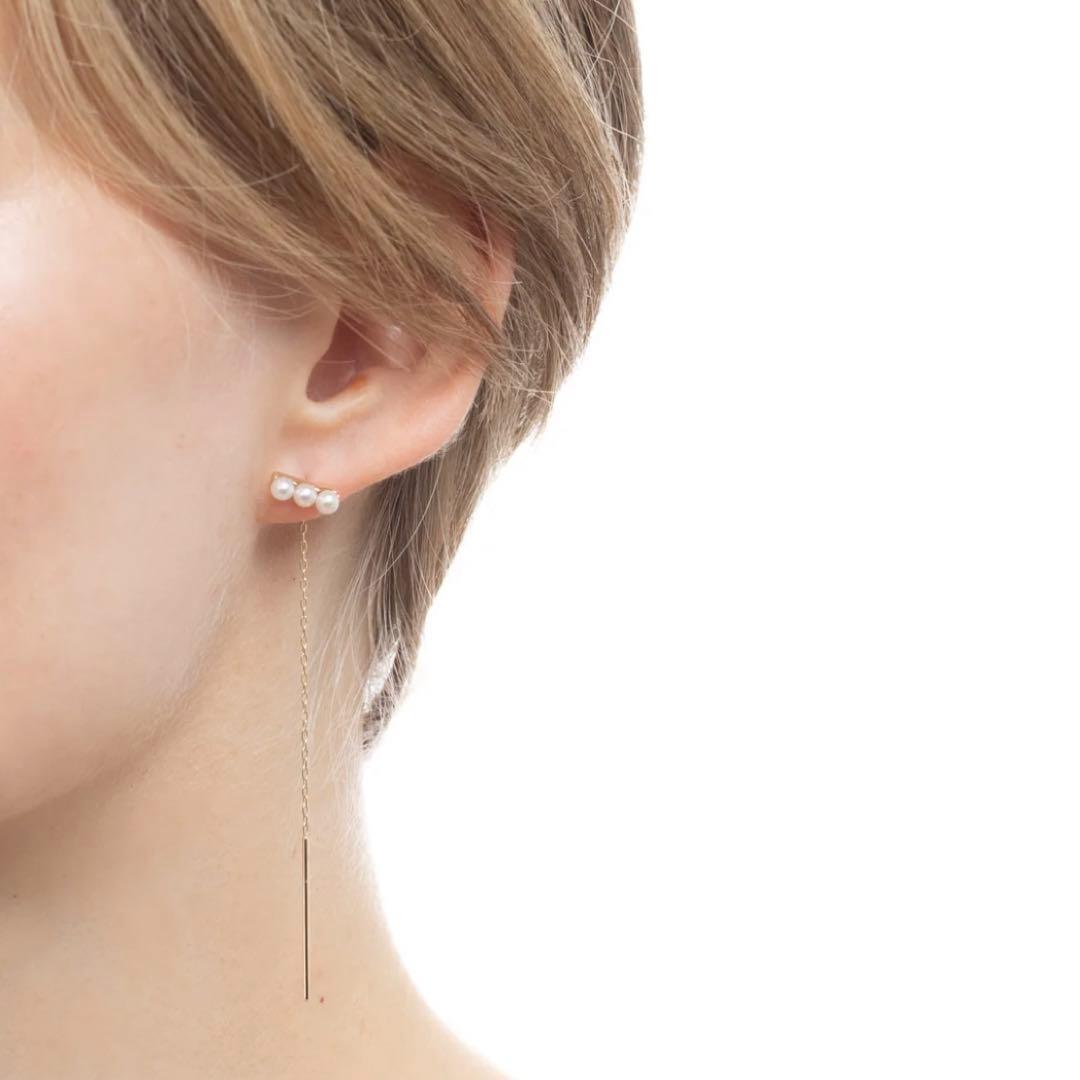 hirotaka ヒロタカ アコヤパール チェーンピアス 片耳用 K10
